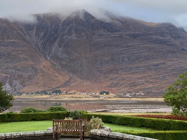 <p>Mountains dominate the horizon at The Torridon hotel </p>